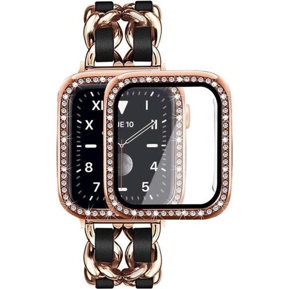 New Rose Gold/Black Apple Watch Band + Case main image 6